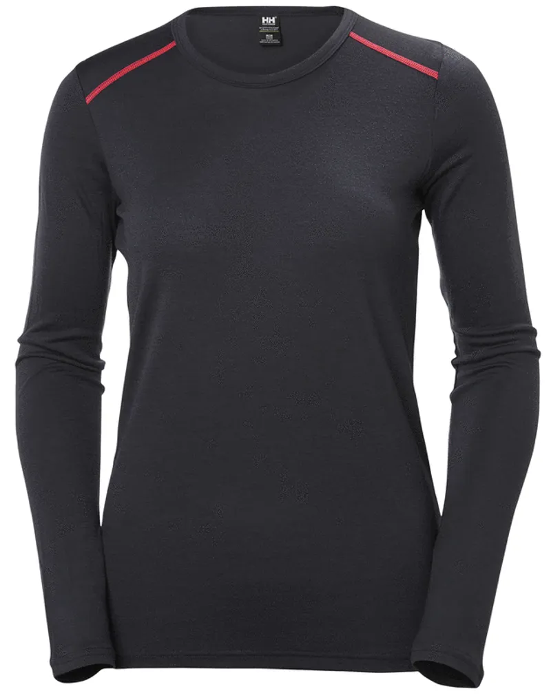 Helly Hansen Merino Mid LS Crew Womens Baselayer Top In Blue