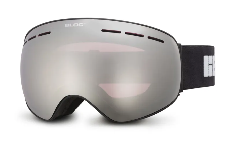 Bloc Moon 3 Ski Goggles in Black with Silver Mirror Lens