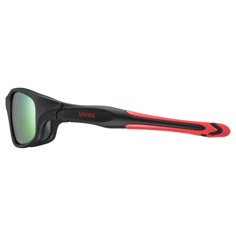 Uvex Sportstyle 507 Junior Sunglasses - Black/Red Mirror Red-2