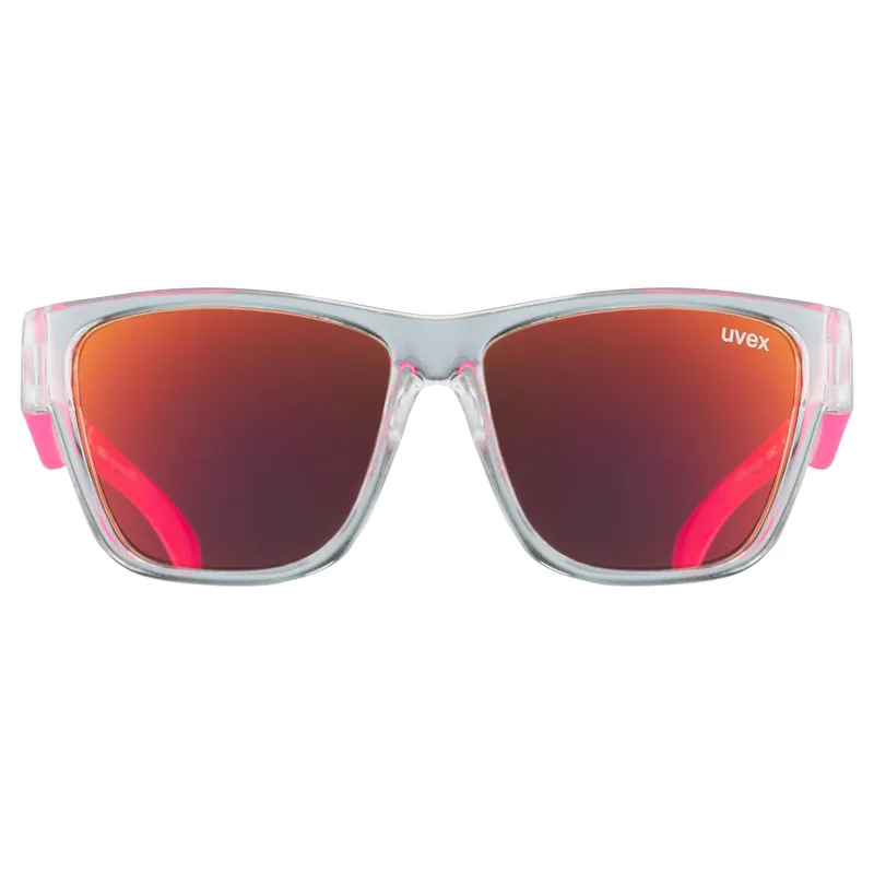 Uvex Sport Style 508 Junior Sunglasses - Pink with Mirror Red Lens-1