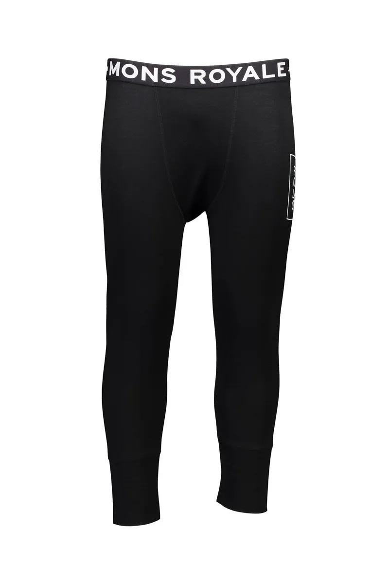 Mons Royale Shaun Off 3/4 Leg Mens Base Layer In Black