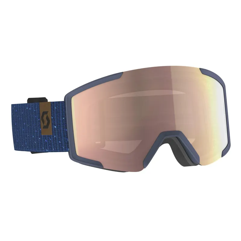 Scott Shield Ski Goggles - Blue with Enhancer Rose Lens