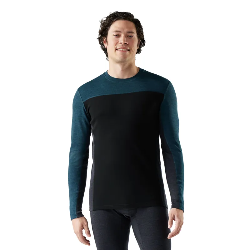 Smartwool Men's Classic Thermal Merino Base Layer Colour Block Crew - Twilight Blue-1