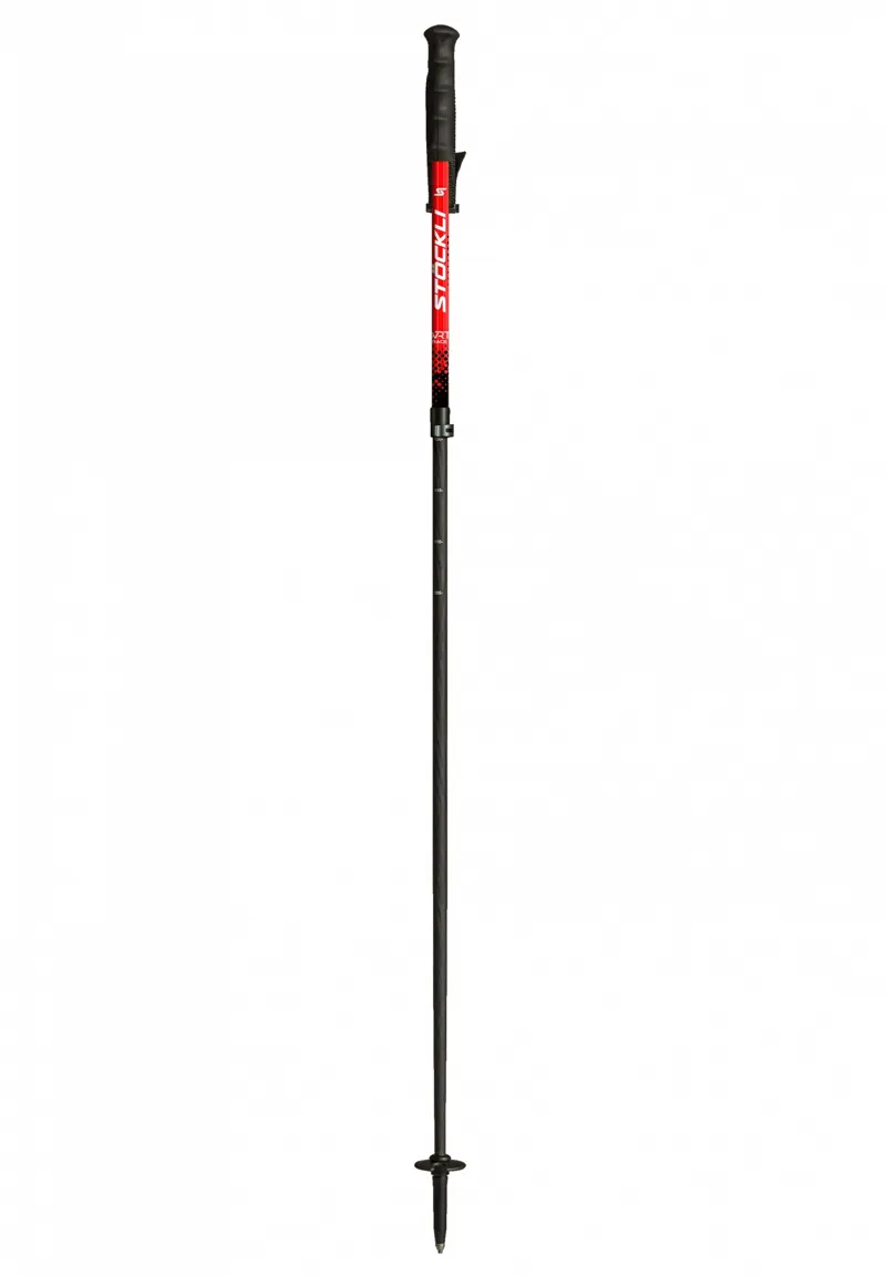 Stockli Carbon Race WRT Adjustable Vario Ski Poles - Red/Black