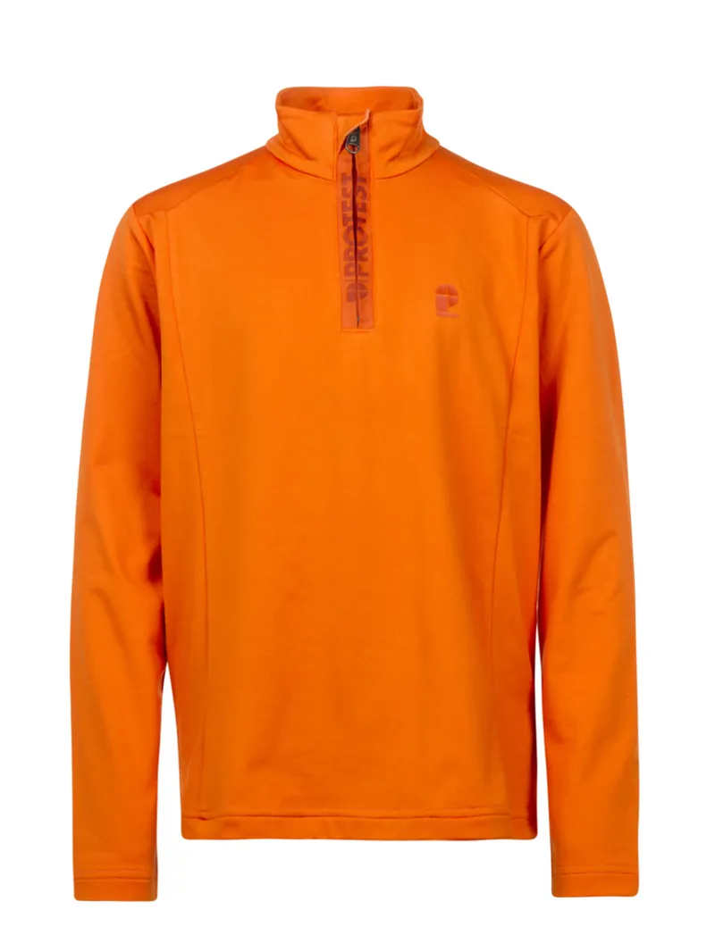 Protest Willow Junior Boys Fleece Ski Top In Orange Pepper